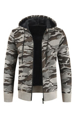 Men's Hooded Camo Long Sleeve Sweater in 4 Colors M-3XL