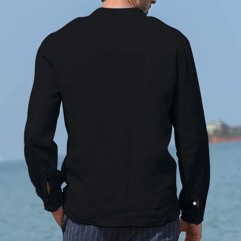 Men's Solid Cotton Shirt with Pockets in 3 Colors