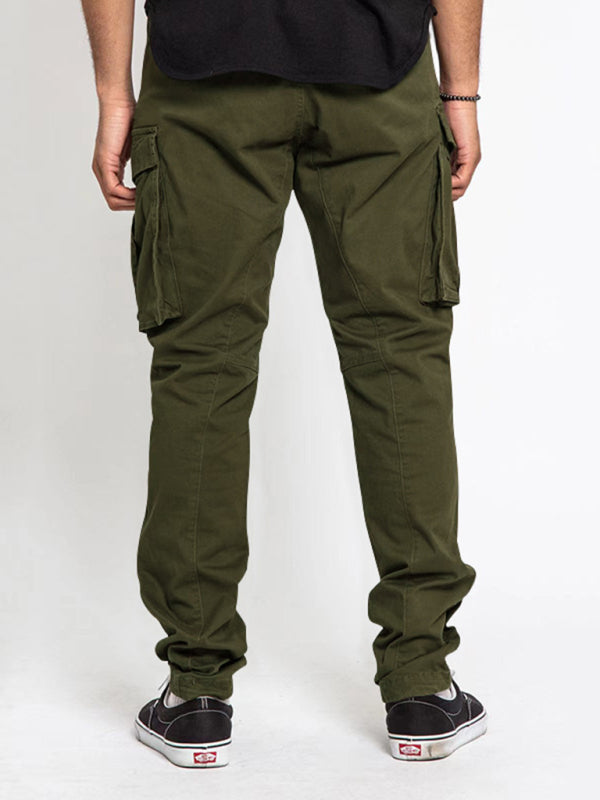 Men's Solid Color Multi-Pocket Cargo Pants in 5 Colors S-4XL
