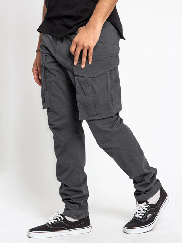 Men's Solid Color Multi-Pocket Cargo Pants in 5 Colors S-4XL