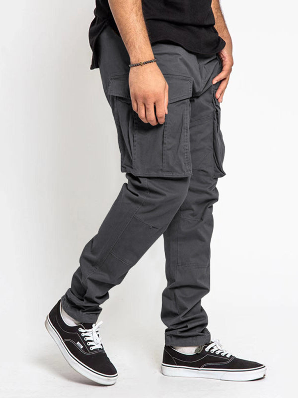 Men's Solid Color Multi-Pocket Cargo Pants in 5 Colors S-4XL