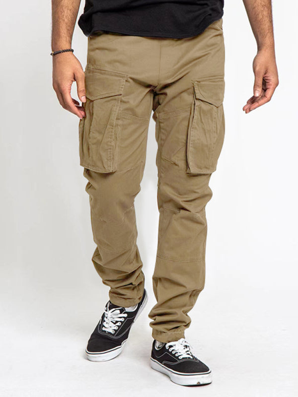 Men's Solid Color Multi-Pocket Cargo Pants in 5 Colors S-4XL