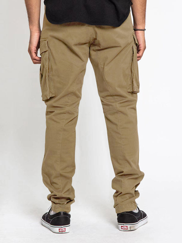 Men's Solid Color Multi-Pocket Cargo Pants in 5 Colors S-4XL