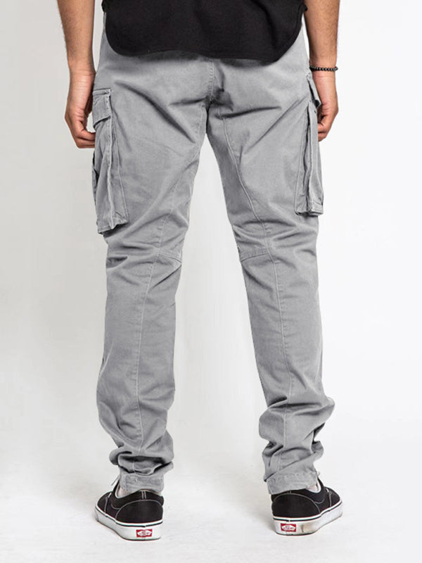 Men's Solid Color Multi-Pocket Cargo Pants in 5 Colors S-4XL