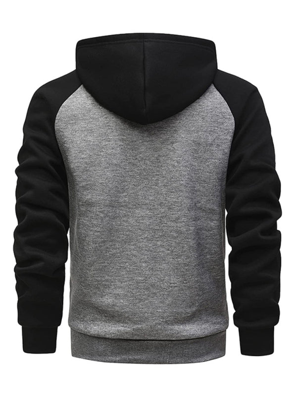 Men's Colorblock Zippered Hoodie in 5 Colors M-3XL