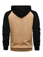 Men's Colorblock Zippered Hoodie in 5 Colors M-3XL