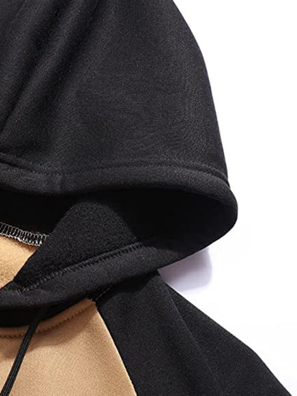 Men's Colorblock Zippered Hoodie in 5 Colors M-3XL