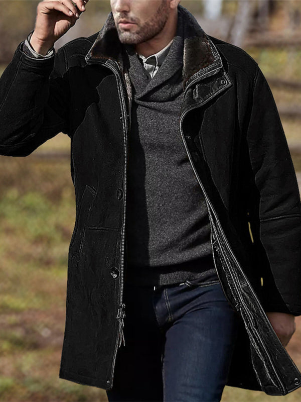 Mid-Length Fleece-Lined Men's Jacket