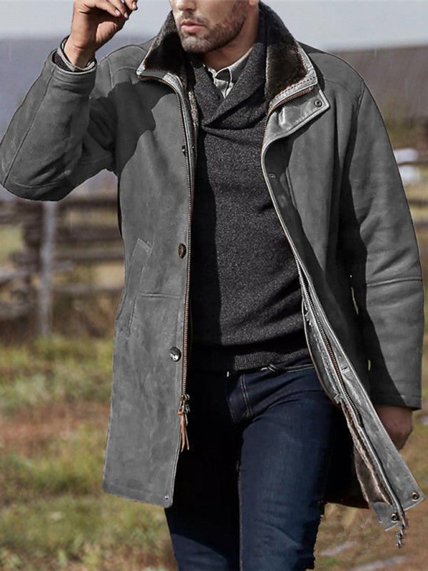 Mid-Length Fleece-Lined Men's Jacket