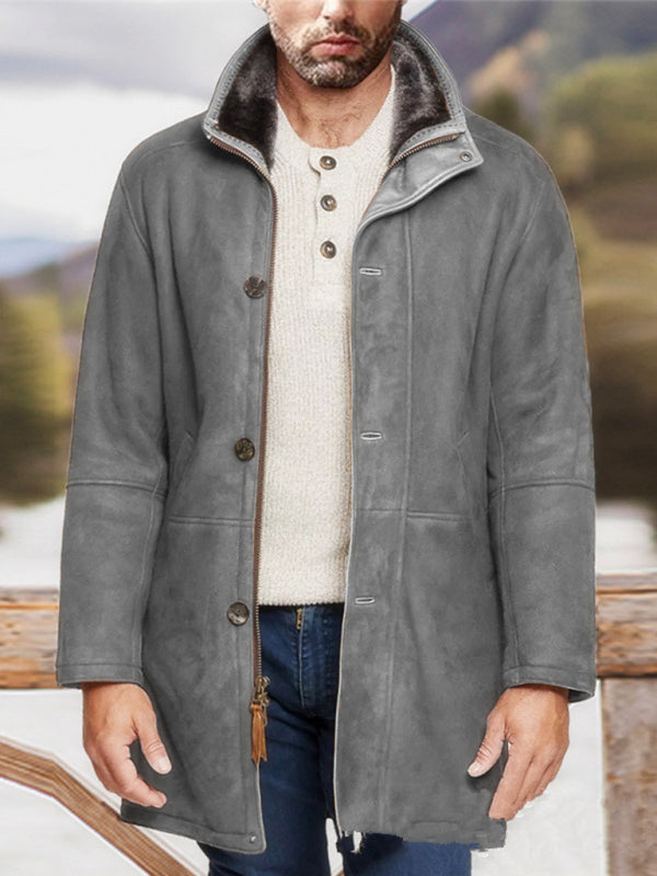 Mid-Length Fleece-Lined Men's Jacket