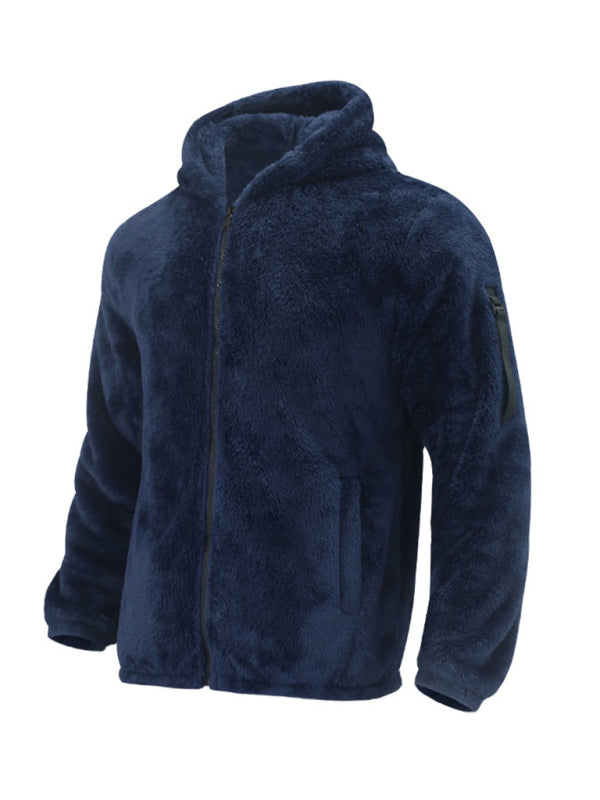 Herren Kapuzen-Plüschjacke in 4 Farben S-3XL