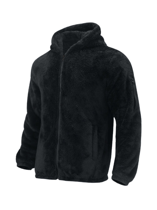 Herren Kapuzen-Plüschjacke in 4 Farben S-3XL