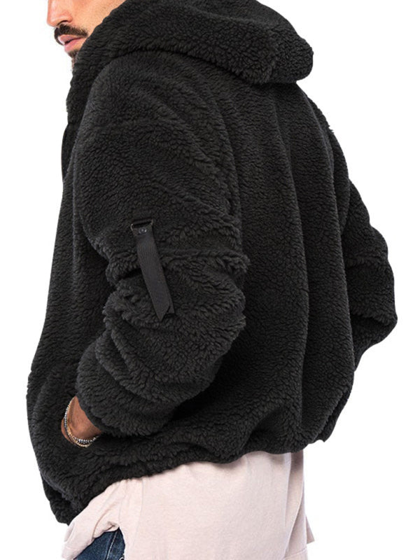 Herren Kapuzen-Plüschjacke in 4 Farben S-3XL
