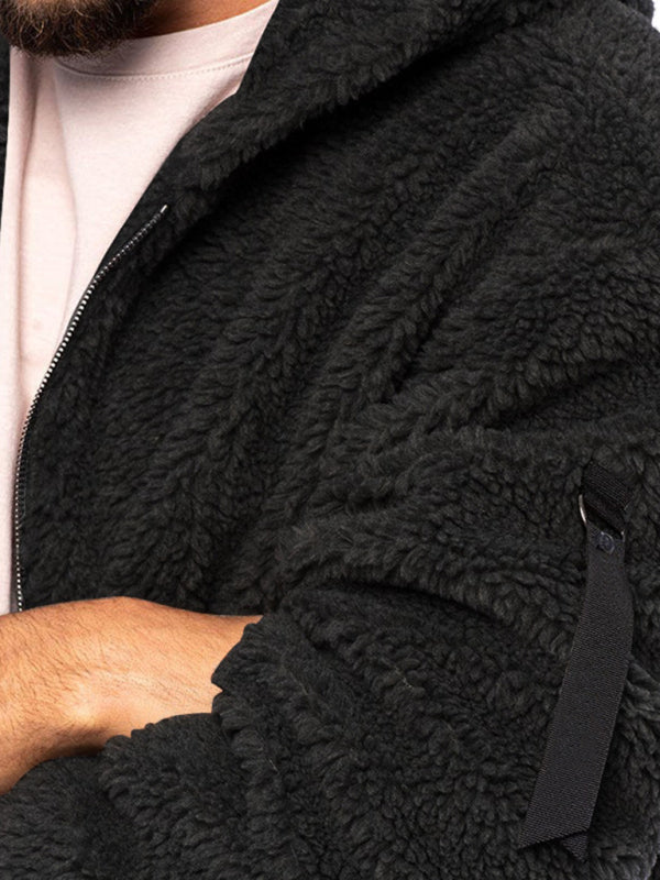Herren Kapuzen-Plüschjacke in 4 Farben S-3XL