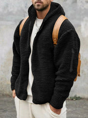 Herren Kapuzen-Plüschjacke in 4 Farben S-3XL