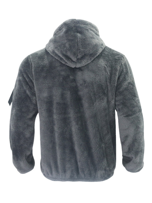 Herren Kapuzen-Plüschjacke in 4 Farben S-3XL