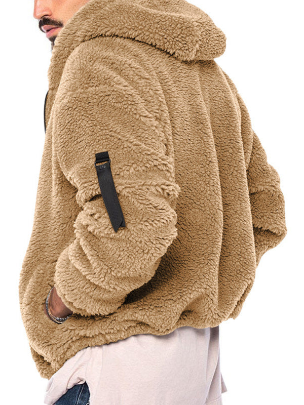 Herren Kapuzen-Plüschjacke in 4 Farben S-3XL