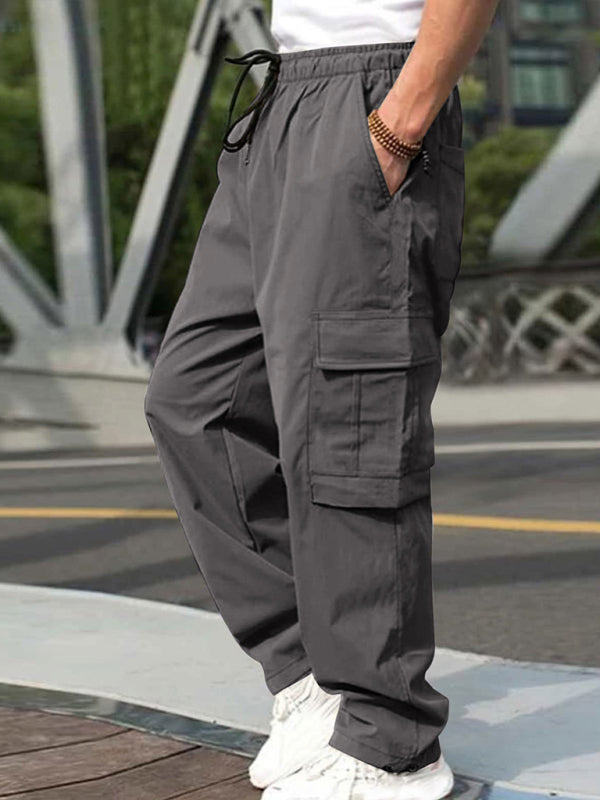 Men's Drawstring Pants with Pockets in 4 Colors S-3XL
