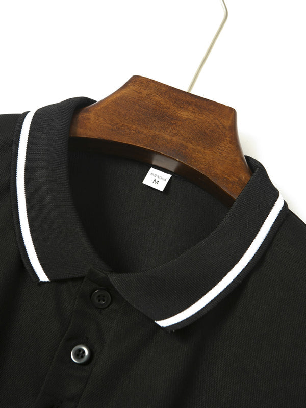 Men's Short Sleeve Button Lapel Polo Shirt