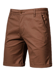 Short décontracté uni avec poches pour homme