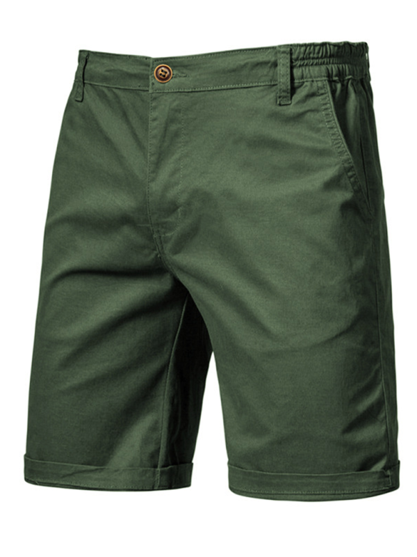Short décontracté uni avec poches pour homme