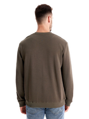 Solid Colour Round Neck Long Sleeve Men's Sweatshirt