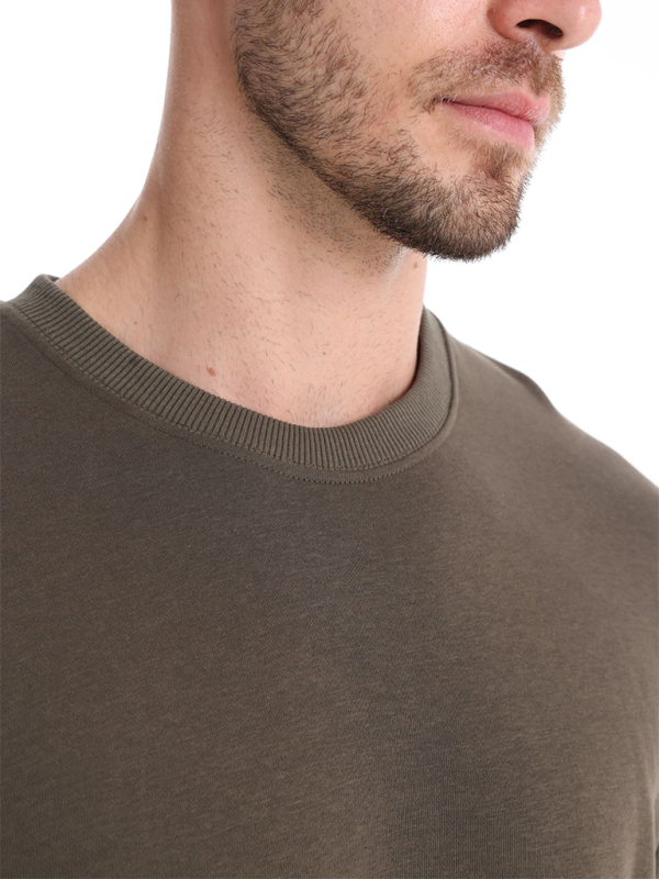 Solid Colour Round Neck Long Sleeve Men's Sweatshirt