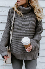 Thick Oversize Turtle Neck Pullover Sweater in 6 Colors S-XL