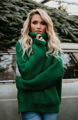 Thick Oversize Turtle Neck Pullover Sweater in 6 Colors S-XL