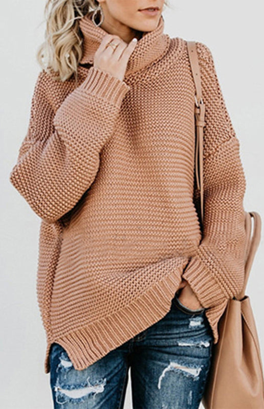 Thick Oversize Turtle Neck Pullover Sweater in 6 Colors S-XL