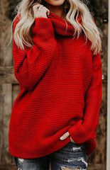 Thick Oversize Turtle Neck Pullover Sweater in 6 Colors S-XL