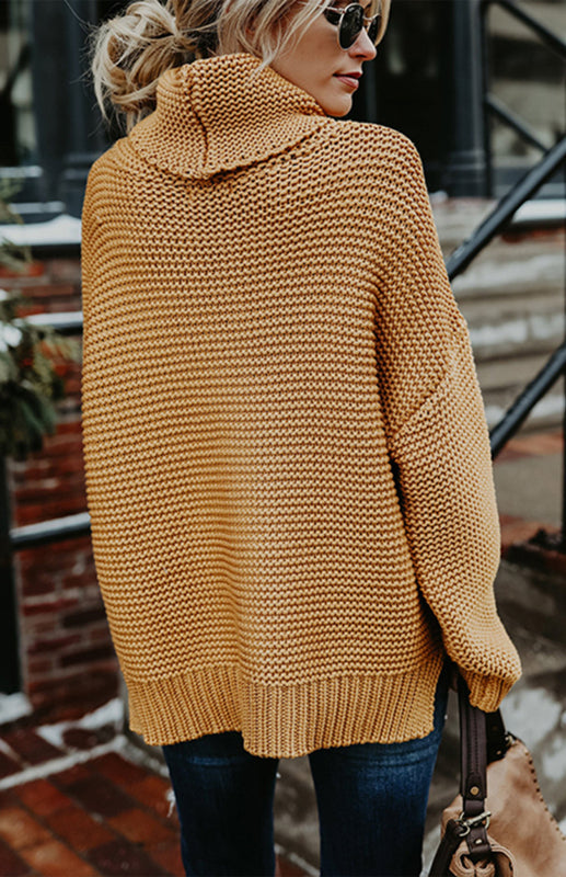 Thick Oversize Turtle Neck Pullover Sweater in 6 Colors S-XL