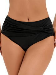 Bas de bikini plissé noir XS-XXL 