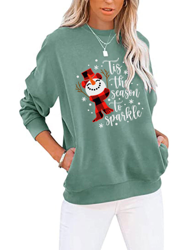 Crew Neck Long Sleeve Christmas Sweatshirt
