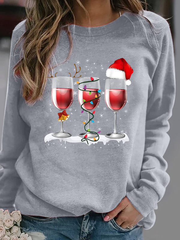 Christmas Wine Long Sleeve Sweatshirt