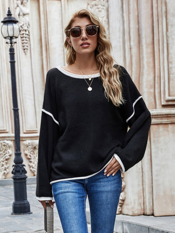 Loose Fit Long Sleeve Sweater in 4 Colors S-XL