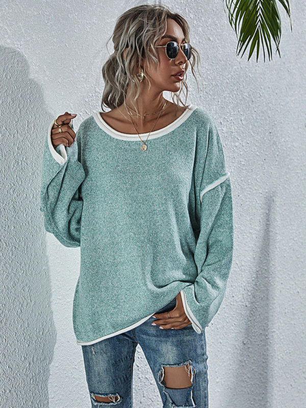 Loose Fit Long Sleeve Sweater in 4 Colors S-XL