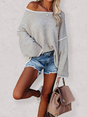 Loose Fit Long Sleeve Sweater in 4 Colors S-XL