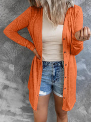 Leichte Strickjacke mit langen Ärmeln und Knopfleiste vorne