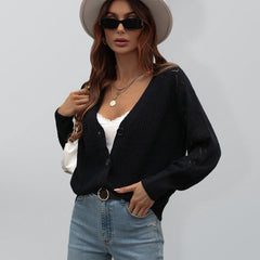 Solid Color Button Front Cardigan Sweater in 5 Colors S-XL
