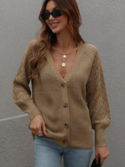 Solid Color Button Front Cardigan Sweater in 5 Colors S-XL