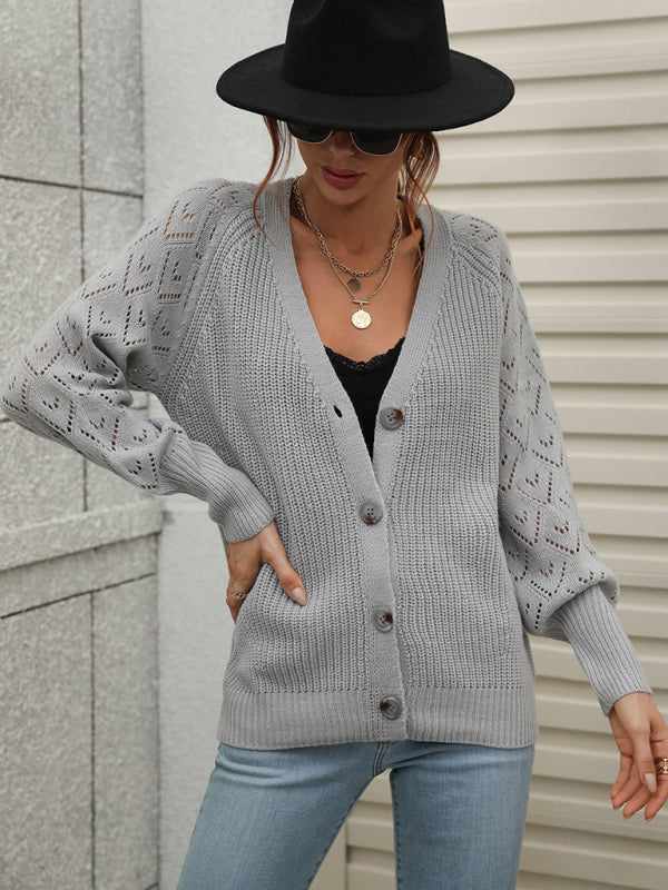 Solid Color Button Front Cardigan Sweater in 5 Colors S-XL