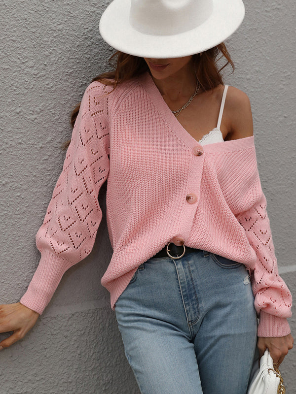 Solid Color Button Front Cardigan Sweater in 5 Colors S-XL