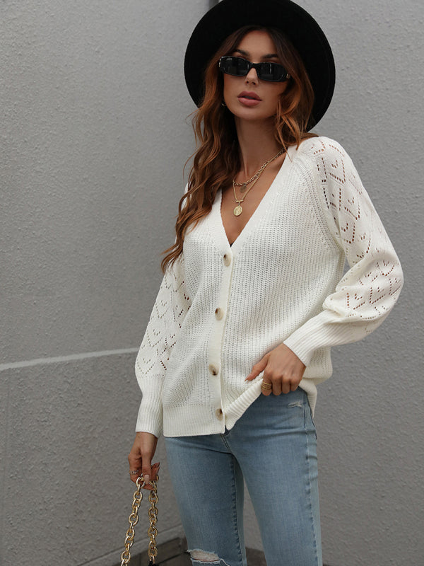 Solid Color Button Front Cardigan Sweater in 5 Colors S-XL