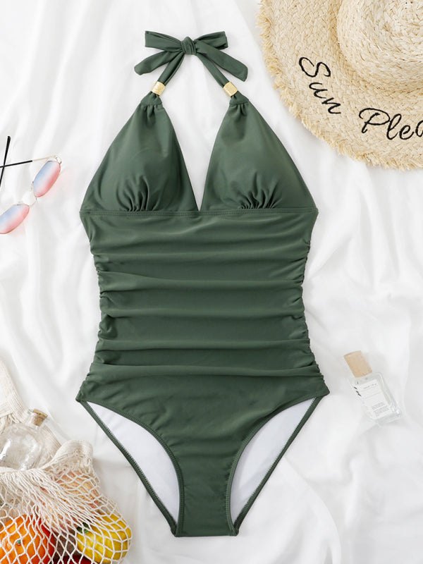 Halter Neck One Piece Swimsuit