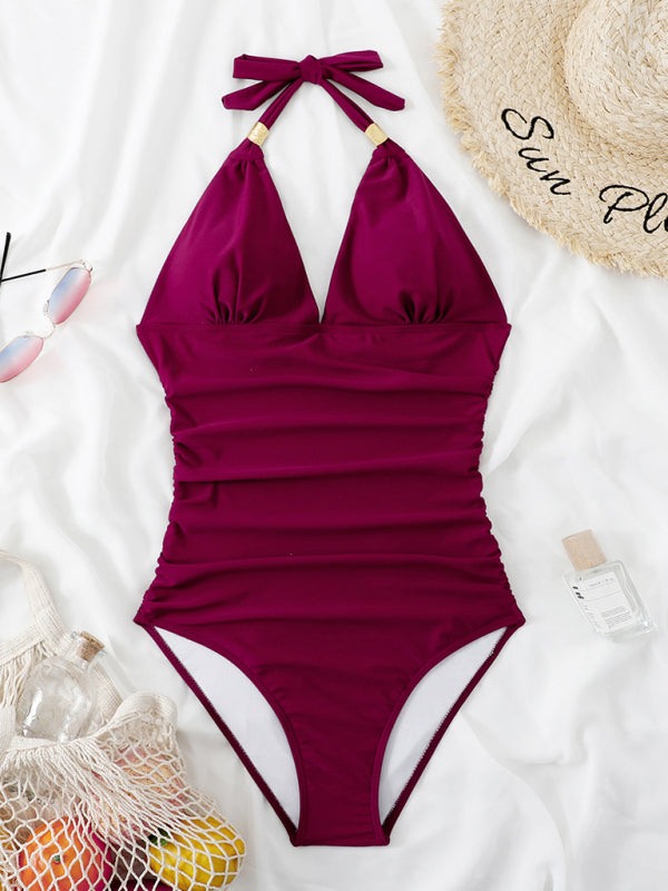 Halter Neck One Piece Swimsuit
