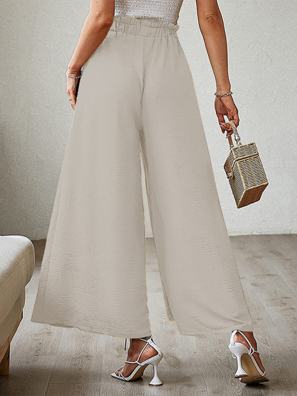 Plissierte High Waist Wide Leg Hose in 8 Farben S-XXL