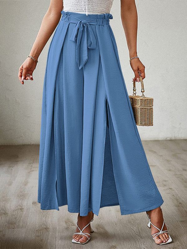 Plissierte High Waist Wide Leg Hose in 8 Farben S-XXL