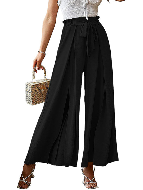Plissierte High Waist Wide Leg Hose in 8 Farben S-XXL