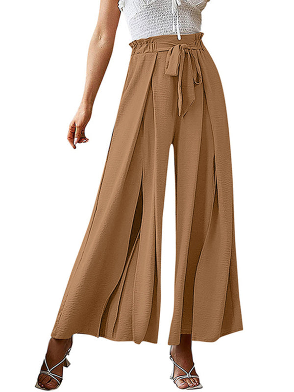 Plissierte High Waist Wide Leg Hose in 8 Farben S-XXL